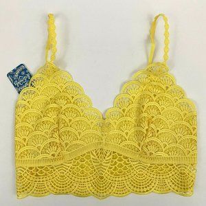 Free People Intimately Sunrise to Sunset Bra Longline Bralette Sunny Day Size M